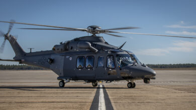 The MH-139A Grey Wolf was unveiled and named during the ceremony at Duke Field, Fla., Dec. 19, 2019. (U.S Air Force photo/Samuel King Jr.)