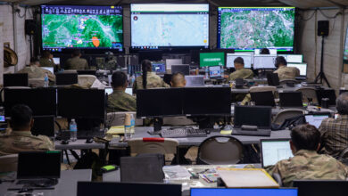 U.S. and Philippines Army soldiers work in the Joint Operations Center during the Joint Pacific Multinational Readiness Center-Exportable (JPMRC-X) exercise on Fort Magsaysay, Philippines, 31 May 2024. This iteration of JPMRC-X marks the first deployment to the Philippines, which will enable and assist the Philippines Army and the Armed Forces of the Philippines in building combat training center locations within the Philippines. The JPMRC-X is a Department of the Army initiative consisting of a deployable package of personnel and equipment designed to support training exercises across the Pacific. (U.S. Army National Guard photo by Staff Sgt. Tommie Berry)