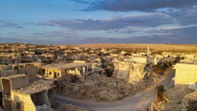 Destruction in the city of Ahsem after years of Russian bombing in northwest of Syria.