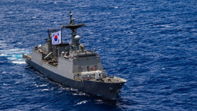 Republic of Korea navy Chungmugong Yi Sun-sin-class destroyer ROKS Chungmugong Yi Sun-sin (DDH 975) sails during the at-sea phase of Exercise Rim of the Pacific (RIMPAC) 2024. Twenty-nine nations, 40 surface ships, three submarines, 14 national land forces, more than 150 aircraft and 25,000 personnel are participating in RIMPAC in and around the Hawaiian Islands, June 27 to Aug. 1. The world’s largest international maritime exercise, RIMPAC provides a unique training opportunity while fostering and sustaining cooperative relationships among participants critical to ensuring the safety of sea lanes and security on the world’s oceans. RIMPAC 2024 is the 29th exercise in the series that began in 1971. (U.S. Navy photo by Mass Communication Specialist 2nd Class Terrin Hartman)