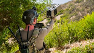 Dronebuster Detect, Track, Identify, Mitigate (DTIM) Kit in use