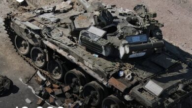 Russian tank destroyed