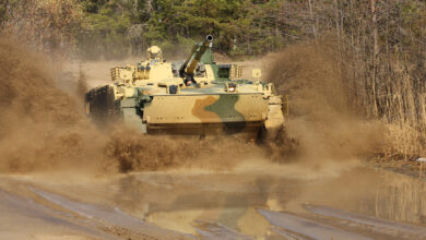 A Russian Armed Forces BMP-3 infantry fighting vehicle