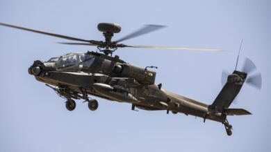 The AH64 Apache conducts dust landings while deployed to RAFO Musannah as part of Ex PINION OMAN 21. Force elements from across the 1st Aviation Brigade Combat Team (1AvnBCT) recently deployed on Exercise PINION OMAN 21 (ExPO21) to conduct essential desert environmental training and live firing prior to supporting 1 (UK) Division on Exercise KHANJAR OMAN 21. The training and qualifications also ensure lead elements of 1AvnBCT who are held are Extremely High Readiness are equipped to react to a multitude of potential threats, able to deploy globally as well as support standing operational commitments in the homeland. In order to support the deployment, maintain serviceability and readiness of the aircraft, personnel from the Army Air Corps, Royal Electrical and Mechanical Engineers, Royal Logistics Corps, Royal Air Force and Royal Navy work day and night in challenging conditions to conduct vital maintenance, repair, refuel and support. These personnel are the vital enablers which assure that each aircraft is maintained to the highest standard and set the conditions for the aircrew to continuingly fly in some of the harshest conditions in the world.