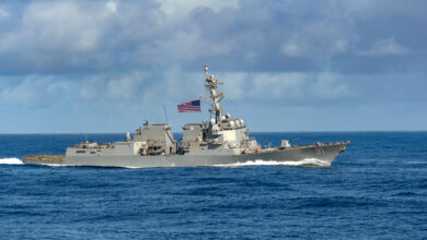 The Arleigh Burke-class guided-missile destroyer USS Pinckney.