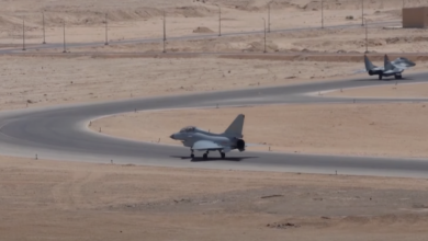 Screenshot of aircraft during China and Egypt's "Eagles of Civilization 2025" joint air force drill