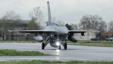 Bulgarian Air Force's first F-16 Viper combat aircraft