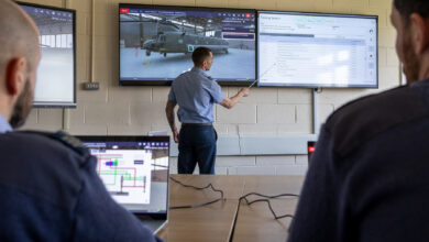 Classroom with a Virtual Maintenance Trainer solution