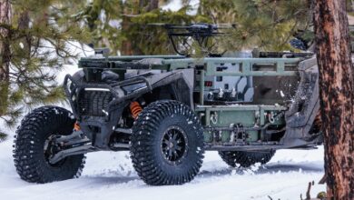 The Ultra autonomous ground tactical vehicle on snowy terrain