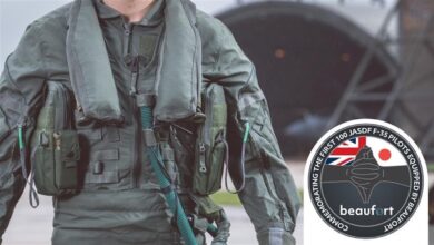 Aircraft pilot wearing survivability gear
