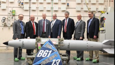 Leaders from across the Nuclear Security Enterprise join Secretary Wright to celebrate the completion of the first B61-13 unit.