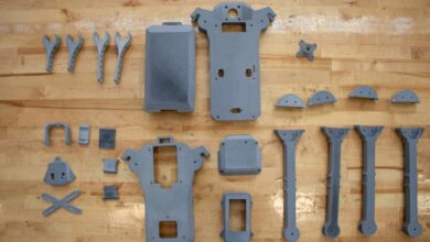 3D printed drone's components.