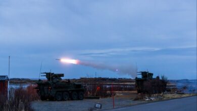 A SGT Stout from 5-4 ADAR fires a stinger missile during a live fire engagement during Formidable Shield 25