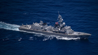 211030 -N-HS181-2313 SOUTH CHINA SEA (Oct. 30, 2021) Japan Maritime Self-Defense Force (JMSDF) Murasame-class destroyer JS Murasame (DD 101) transits the South China Sea, during operations with U.S. Navy Carrier Strike Group (CSG) 1, Oct. 30, 2021. Elements of JMSDF and CSG 1 are conducting bilateral operations in the South China Sea. (U.S. Navy photo by Mass Communication Specialist 2nd Class Haydn N. Smith)