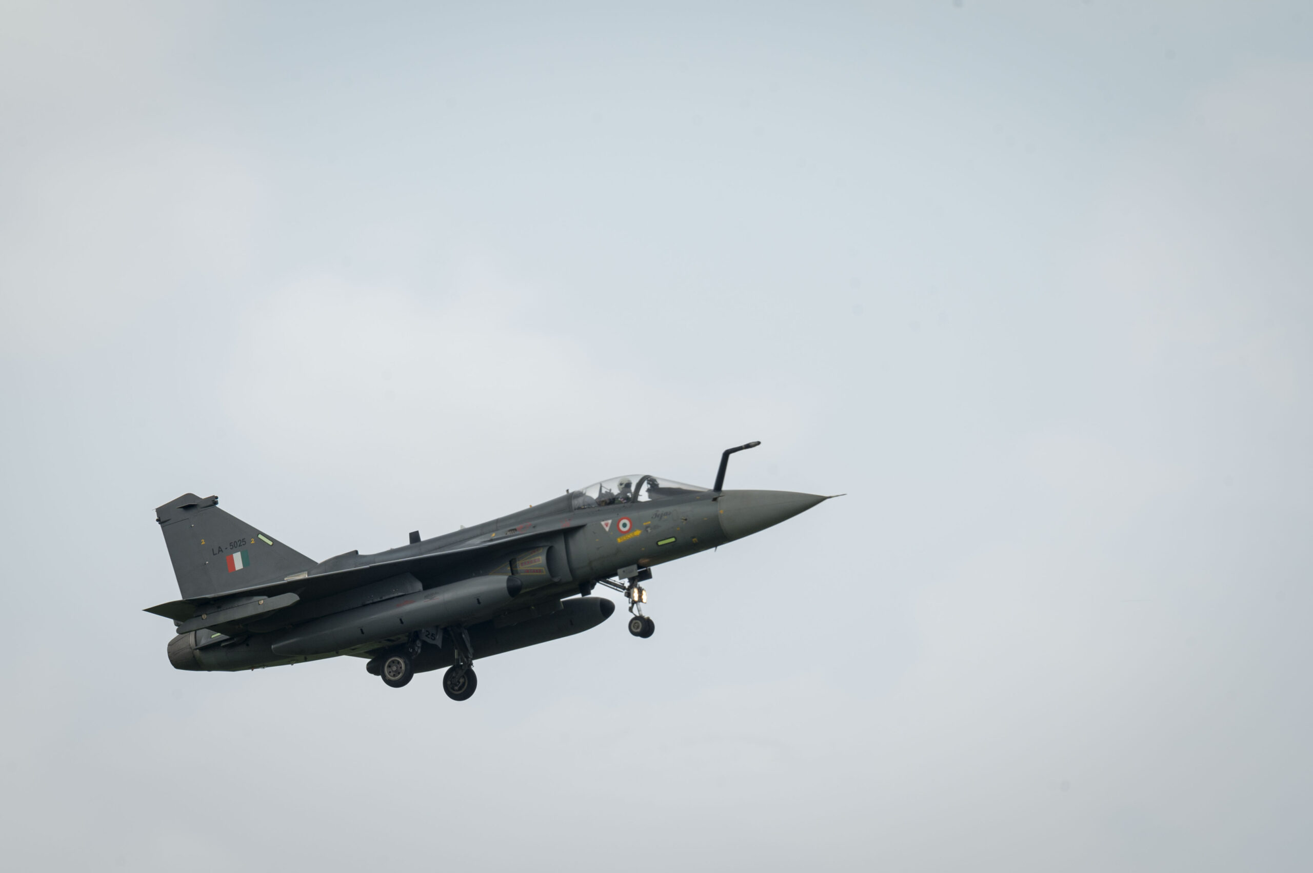 An Indian Air Force HAL Tejas takes flight during Tarang Shakti 24 Phase II at Jodhpur Air Force Station, Rajasthan, India, Sept. 6, 2024. Throughout TS24 Phase II, the Indian Air Force hosts a total of 28 countries, some of which are participating in and some of which are observing the multinational exercise aimed at strengthening partnerships that enhance a shared vision of a free and open indo-pacific. (U.S. Air Force photo by Senior Airman Sabrina Fuller-Judd)