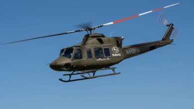 Bell Subaru 412EPX helicopter in mid-flight