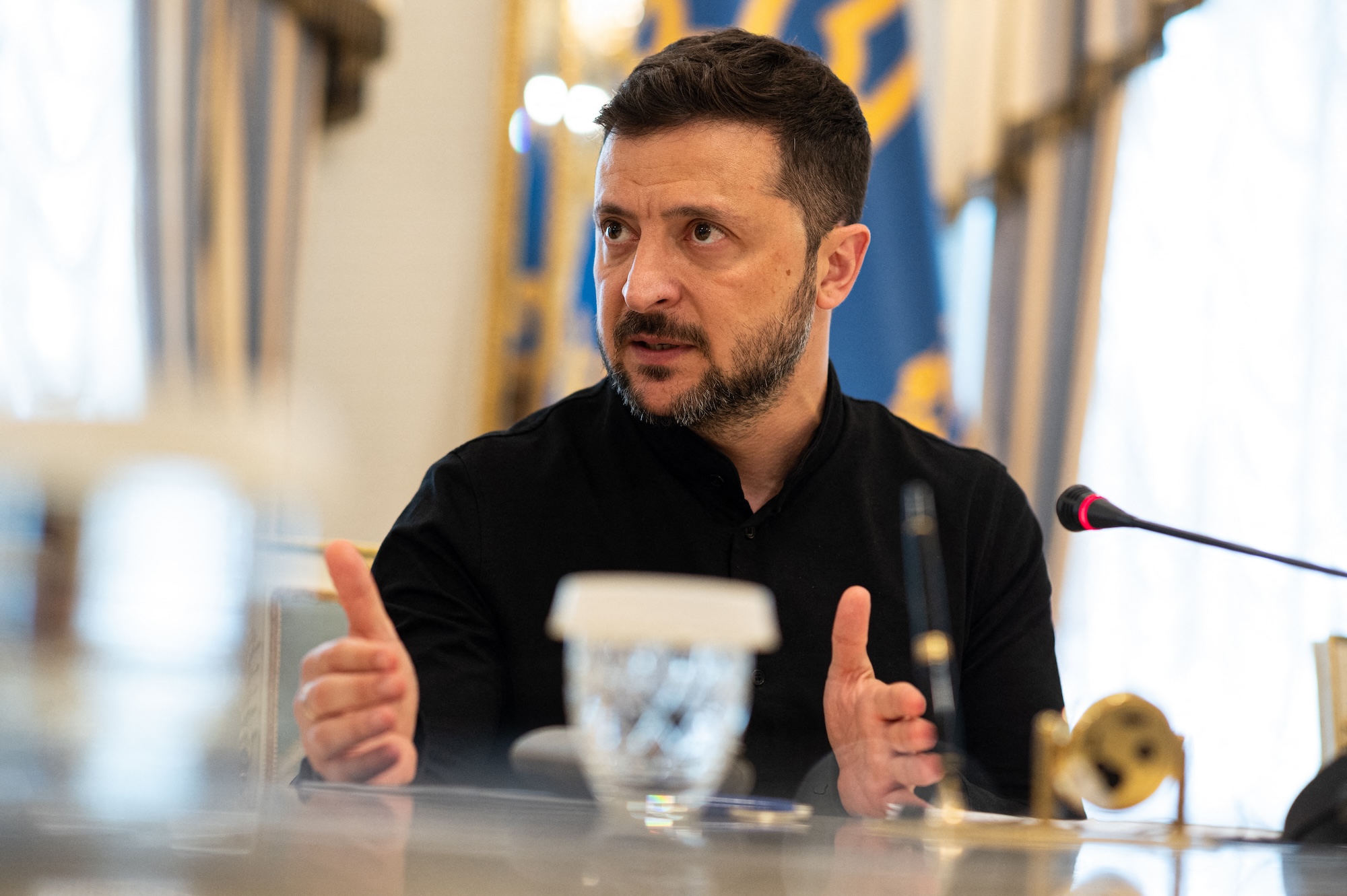 President of Ukraine Volodymyr Zelenskyy holds a briefing in Kyiv, Ukraine