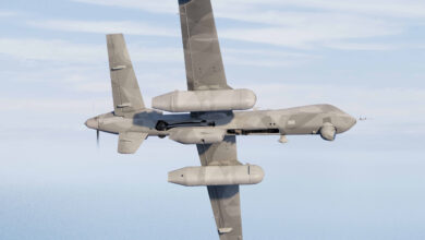 Concept of an MQ-9B with Airborne Early Warning & Control solution. Photo: Saab