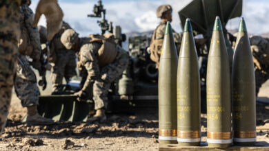 U.S. Marines with India Battery, 1st Battalion, 11th Marine Regiment, 1st Marine Division, position an M777A2 lightweight 155mm howitzer during a direct fire training exercise as part of Steel Knight 23 at Marine Corps Base Camp Pendleton, California, Dec. 5, 2022. Steel Knight is an annual combined arms live-fire exercise which ensures 1st MARDIV is optimized for naval expeditionary warfare in contested spaces, and is purpose-built to facilitate future operations afloat and ashore. (U.S. Marine Corps photo by Cpl. Cameron Hermanet)