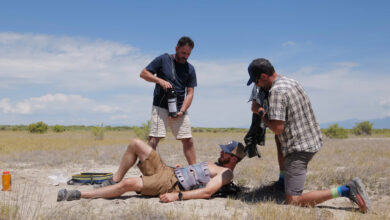 Team demonstrates the CGX1 wearable cooling system. Photo: Cryogenx