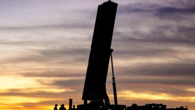 One of the Long Range Hypersonic Weapon Transporter Erector Launchers participates in exercise Bamboo Eagle 2024 on Nellis Air Force Base