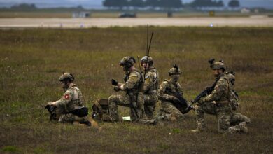 US Air Force combat controllers and Republic of Korea 255th SOS pull security and establish a line of communication at Kunsan Air Base, South Korea