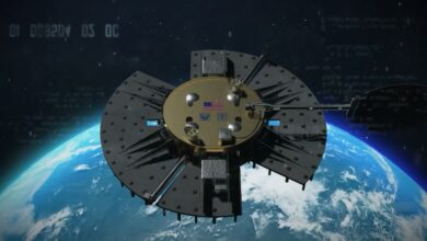 An artistic rendering depicts the Air Force Research Laboratory, or AFRL’s, Navigation Technology Satellite-3, or NTS-3, in simulated geosynchronous orbit. NTS-3, an experimental platform designed to demonstrate technologies to increase resiliency, robustness and reprogrammability of Position, Navigation, and Timing functionality in space, will be on display at AFRL’s “Engine to Accelerate” booths at the 2024 Air and Space Forces Association’s Air, Space and Cyber Conference Sept. 16-18, 2024, in National Harbor, Maryland. AFRL is accelerating innovation by transforming the satellite navigation architecture to be reprogrammable both on-orbit and in the field, which enables new capabilities to support the warfighter faster through software updates. Like downloading a new app on your smartphone, this means that new satellites will not need to be launched to upgrade the signals, and that warfighters will not need to purchase and deploy new hardware to take advantage of upgraded signals. NTS-3 will mature technologies like the advanced timekeeping system that can detect and mitigate atomic clock faults without direct operator intervention. NTS-3's software-defined receiver, known as Global Navigation Satellite System Test Architecture, can receive and process new navigation signals that improve performance for U.S. forces in the presence of GPS interference or spoofing (a process by which users are sent inaccurate signals telling them that they are in the incorrect time and place). NTS-3 is anticipated to launch in late 2024. (Courtesy photo illustration)