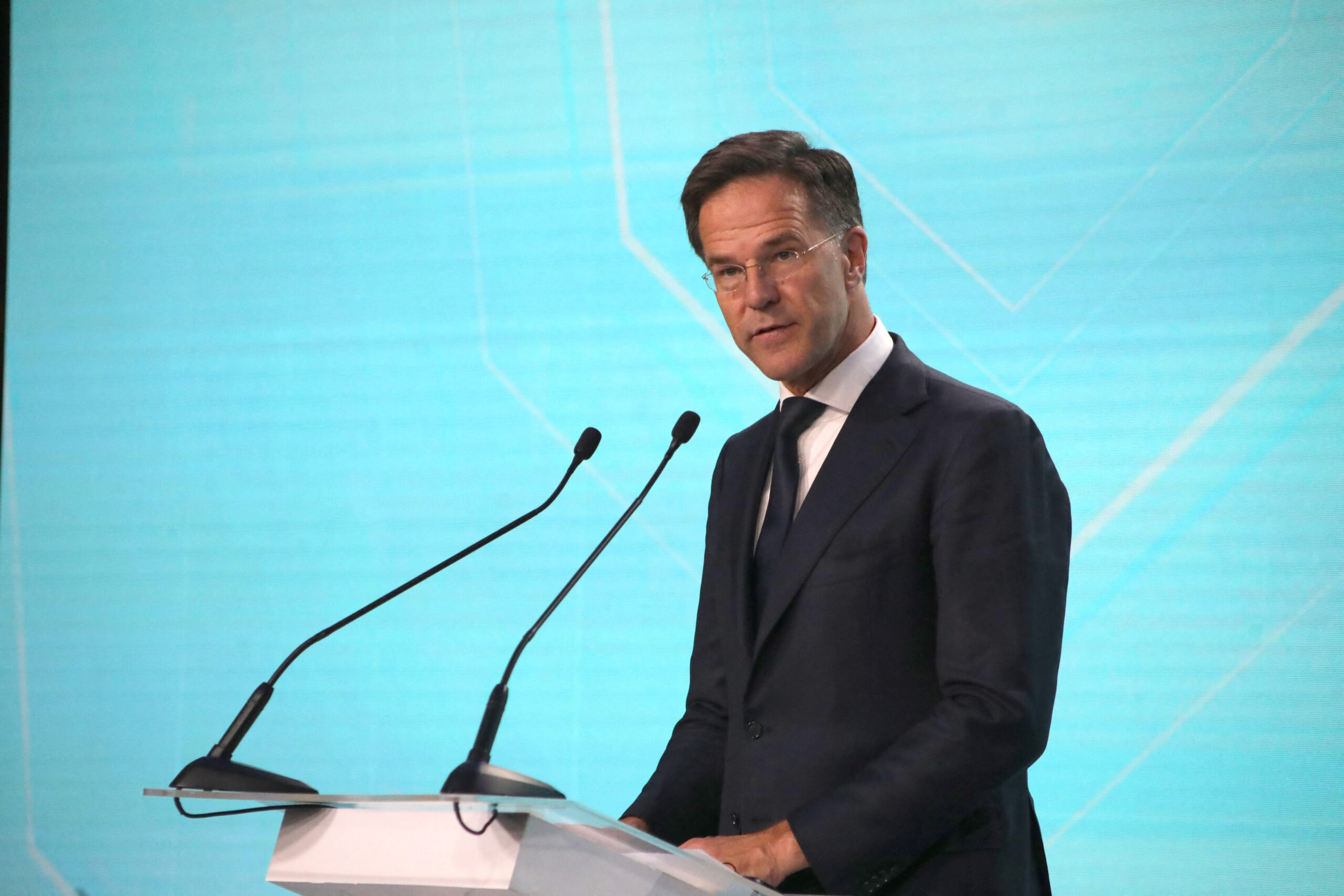 NATO Secretary General Mark Rutte delivering a speech.