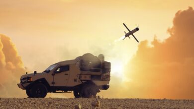 Spike Non-Line-of-Sight (NLOS) system launched from a ground vehicle