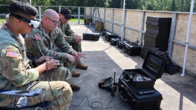Soldiers practice flying a small unmanned aerial system at the inaugural Unmanned Advanced Lethality Course (UALC) at Fort Rucker on August 18.
