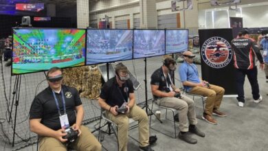 Operators from several military drone teams get set up at the AI+Expo for National Competitiveness Drone Race & Maneuver Interservice Military Competition.