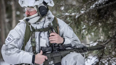 An Arctic soldier holding a SAKO rifle. Photo: SAKO