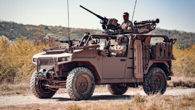 Soldiers operate a Pégase light tactical vehicle