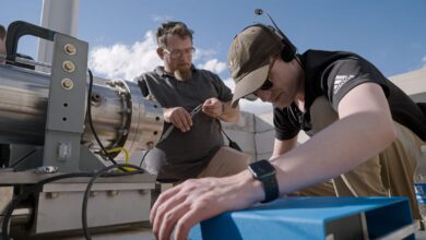 Firehawk technicians set up rocket equipment
