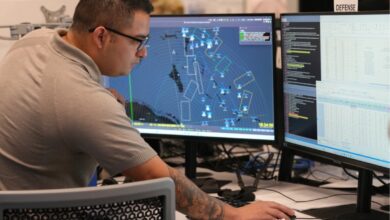 A US Air Force air battle manager participates in the Department of the Air Force’s Advanced Battle Management System Cross-Functional Team second Decision Advantage Sprint for Human-Machine Teaming, or DASH.