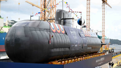 The firrst Dosan Ahn Chang-ho-class (KSS-III) Batch-II attack submarine. the ROKS Jang Yeong-sil (SS-087).