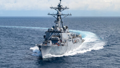 The US Navy’s 78th Arleigh Burke-class guided-missile destroyer, USS Ted Stevens (DDG 128).
