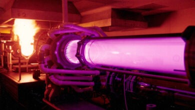 High-power laser used for High-Performance Electromagnetic Spectrum Survivable Materials Advancement (HELMSSMAN) by the U.S. Air Force Research Laboratory (AFRL) at Wright-Patterson Air Force Base in Dayton, Ohio