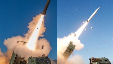The Precision Strike Missile (PrSM) fires from a Lockheed Martin-built M270A2 and HIMARS during tests at White Sands Missile Range, New Mexico.