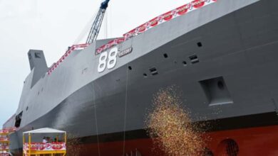 Launching of Singapore's first Victory-class Multi-Role Combat Vessel (MRCV), Victory (88).