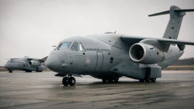 Two C-390 Millennium transport planes