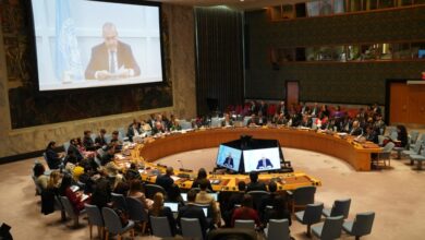 UN Security Council convenes to address the ceasefire in Gaza, featuring delegates from various member nations.
