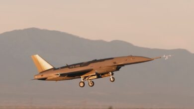 Anduril’s drone prototype for the US Air Force’s Collaborative Combat Aircraft (CCA) program, designated YFQ-44A.