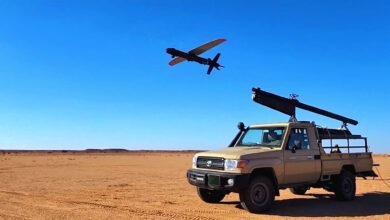 Vehicle launching a SpyX loitering munition