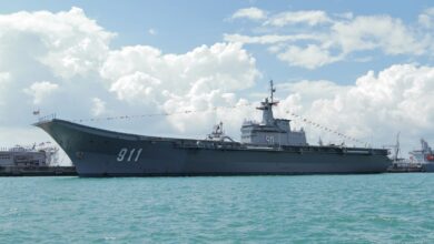 The HTMS Chakri Naruebet (CVH 911) aircraft carrier