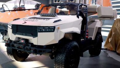 AlDeraa rapid-response system mounted on a lightweight tactical vehicle, showcasing launchers, sensors, and counter-UAS equipment at a defense exhibition