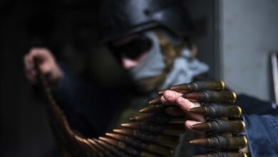 170311-N-JH293-028 WATERS SOUTH OF JAPAN (March 11, 2017) Operations Specialist 2nd Class Grahm Johnson, from Anaheim, Calif., inspects .50-caliber machine gun ammunition aboard the amphibious transport dock ship USS Green Bay (LPD 20) during a defense of the amphibious task force exercise. Green Bay, part of the Bonhomme Richard Expeditionary Strike Group, with embarked 31st Marine Expeditionary Unit, is on a routine patrol, operating in the Indo-Asia-Pacific region to enhance warfighting readiness and posture forward as a ready-response force for any type of contingency. (U.S. Navy photo by Mass Communications Specialist 1st Class Chris Williamson/Released)