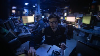 250531-N-VM650-1018 U.S. CENTRAL COMMAND AREA OF RESPONSIBILITY (May 31, 2025) U.S. Sailors stand watch in the combat information center aboard the Arleigh Burke-class guided-missile destroyer USS Wayne E. Meyer (DDG 108) in the U.S. Central Command area of responsibility. (Official U.S. Navy photo) (This photo has been altered by blurring screens and documents for security purposes)