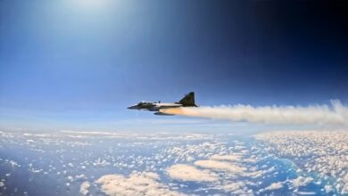 Brazil's Gripen E aircraft firing a Meteor missile.
