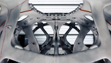 Saab 3D printed fuselage part structure detail